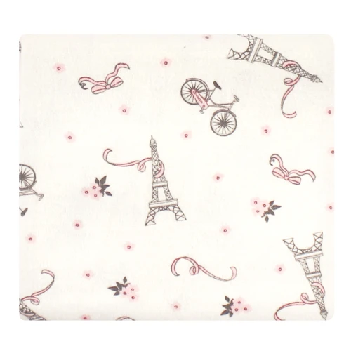 Hudson Baby Cotton Flannel Receiving Blankets, Paris