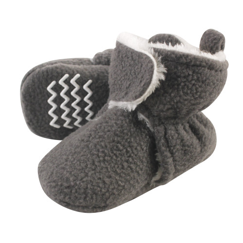 YYST Luvable Friends Unisex Baby Fleece Booties – Coronet Blue Heather Charcoal, Für 0-6 Monate, Kuschelig Warm