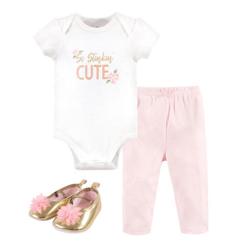 Little Treasure Bodysuit, Pant and Shoe, Stinkin Cute