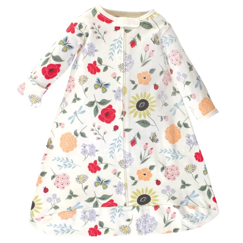 Touched by Nature Organic Cotton Long-Sleeve Wearable Sleeping Bag, Sack, Blanket, Flutter Garden