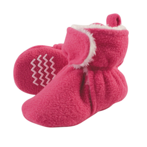 Hudson Baby Sherpa Lined Booties, Dk Pink