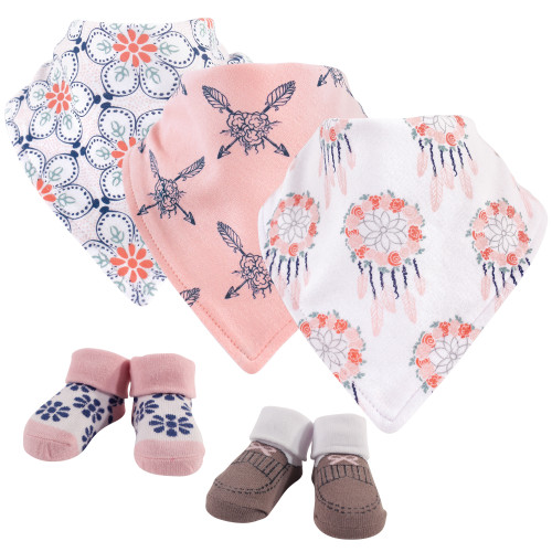 Yoga Sprout 5pc Bib and Sock Set, Dream Catcher, 0-9 Months