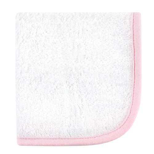 Hudson Baby Cotton Hooded Towel and Washcloth, Pink Safari