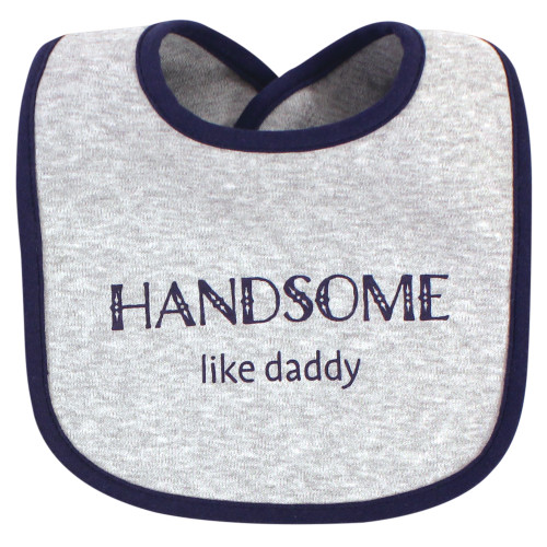 Hudson Baby Cotton Bibs, Handsome Like Daddy
