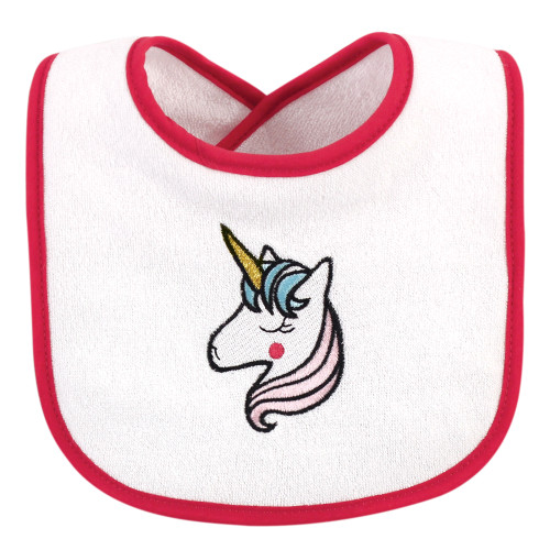 Luvable Friends Cotton Drooler Bibs with Fiber Filling, Unicorns And Mermaids