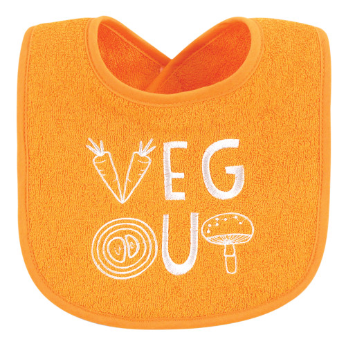 Hudson Baby Cotton Terry Drooler Bibs with Fiber Filling, Food Neutral