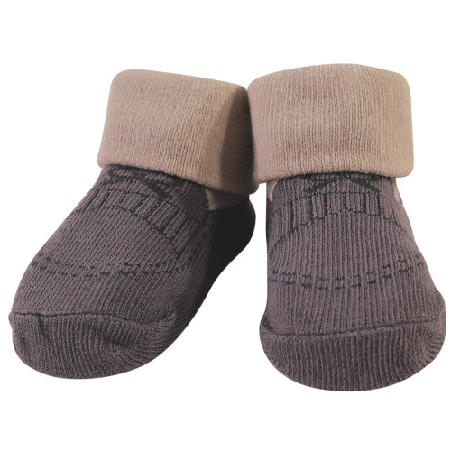 Hudson Baby Cotton Bib and Sock Set, Black Bear