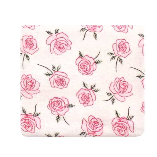 Little Treasure Cotton Flannel Receiving Blankets, Rose Leopard 4-Pack