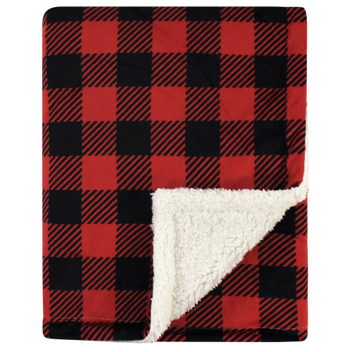 Hudson Baby Mink Blanket with Sherpa Backing, Buffalo Plaid Hudson