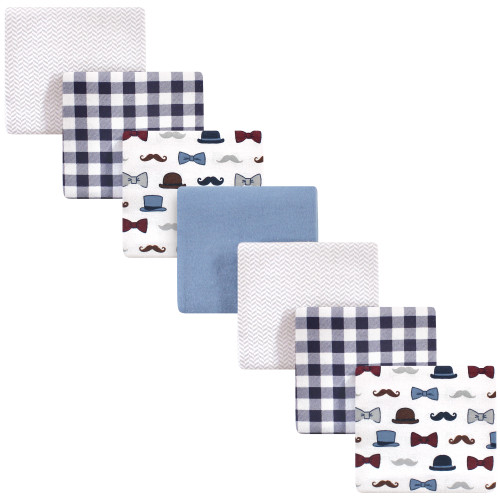 Little Treasure Cotton Flannel Receiving Blankets, Handsome Fella 7-Pack