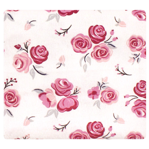 Hudson Baby Cotton Flannel Receiving Blankets Bundle, Cream Rose