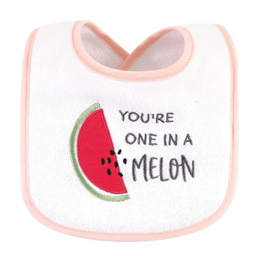 Hudson Baby Cotton Terry Drooler Bibs with Fiber Filling, Food Girl