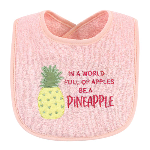 Hudson Baby Cotton Terry Drooler Bibs with Fiber Filling, Food Girl