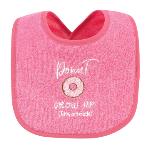 Hudson Baby Cotton Terry Drooler Bibs with Fiber Filling, Food Girl