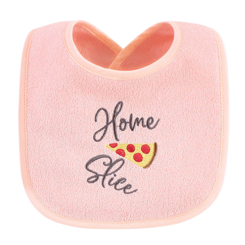 Hudson Baby Cotton Terry Drooler Bibs with Fiber Filling, Food Girl