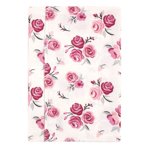 Hudson Baby Cotton Flannel Burp Cloths, Cream Rose