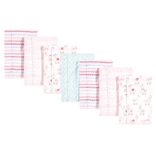 Hudson Baby Cotton Flannel Burp Cloths, Llama