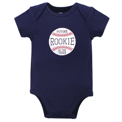 Hudson Baby Cotton Bodysuits, Baseball