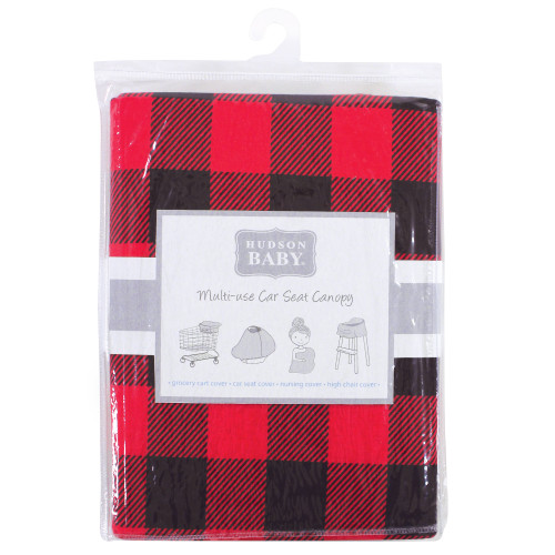 Hudson Baby Multi-use Car Seat Canopy, Buffalo Plaid