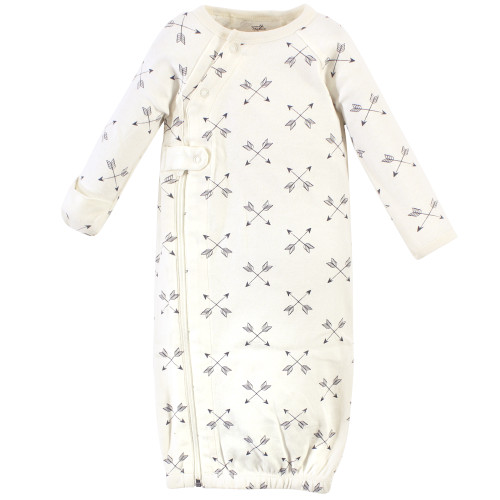 Touched by Nature Organic Cotton Zipper Gowns, Orange Fox