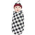 Touched by Nature Organic Cotton Swaddle Blanket and Headband or Cap, Black Plaid