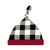 Touched by Nature Organic Cotton Swaddle Blanket and Headband or Cap, Black Plaid