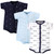 Hudson Baby Cotton Rompers, Gray Shark