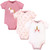 Hudson Baby Cotton Bodysuits, Gold Pink Unicorn, 3-Pack