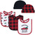 Hudson Baby Cotton Bib and Headband or Caps Set, Christmas Tree Farm