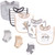 Hudson Baby Cotton Bib and Sock Set, Modern Safari Animals, One Size