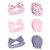 Hudson Baby Cotton Headband and Scratch Mitten Set, Navy Pink Floral