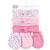 Hudson Baby Cotton Headband and Scratch Mitten Set, Blue Pink Floral