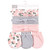 Hudson Baby Cotton Headband and Scratch Mitten Set, Pink Peony
