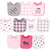 Hudson Baby Cotton Bibs, Pink Plaid Moose