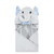 Hudson Baby Cotton Animal Face Hooded Towel, Blue Dots Gray Elephant