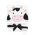 Hudson Baby Cotton Poly Animal Face Hooded Towel, Cow