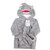 Hudson Baby Plush Animal Face Bathrobe, Gray Shark