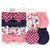 Hudson Baby Cotton Headband and Scratch Mitten Set, Pink Navy Floral