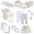 Hudson Baby Layette Baby Starter Set 25pc, Royal Safari