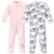 Hudson Baby Premium Quilted Zipper Sleep and Play, Pink Safari