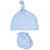 Hudson Baby Cotton Cap and Scratch Mitten Set, Blue Elephant