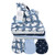 Hudson Baby Cotton Cap and Scratch Mitten Set, Blue Elephant