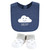 Hudson Baby Cotton Bib and Sock Set, Navy Cloud