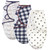 Hudson Baby Quilted Cotton Swaddle Wrap 3pk, Football