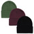 Hudson Baby Knit Caps and Cuffed Beanies, Green Burgundy