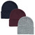 Hudson Baby Knit Cuffed Beanie 3pk, Navy Burgundy