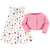 Hudson Baby Cotton Dress and Cardigan Set, Spring Tulips
