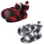 Hudson Baby Animal Fleece Booties 2-Pack, Red Black White Plaid