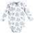 Hudson Baby Cotton Long-Sleeve Bodysuits, Blue Toile 3-Pack