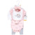 Hudson Baby Cotton Layette Set, Pink Gray Elephant